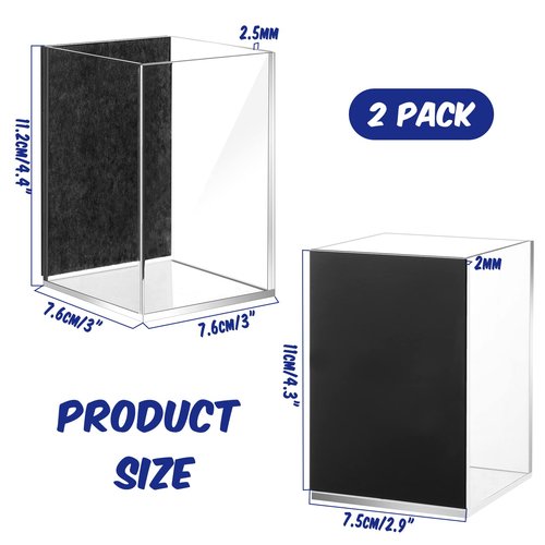 Remerry 2 Pack Back to School Magnetic Pencil Holder, Non-slip Acrylic Magnetic Dry Erase Marker Holder, Clear Makeup Brush Cups, Pen Marker Organizer for Whiteboard Refrigerator Office Classroom