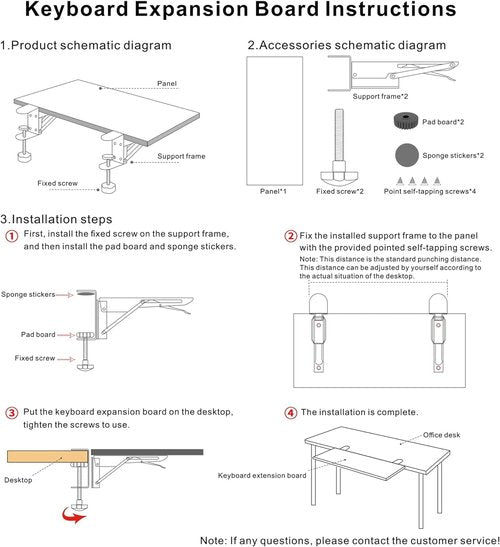 Desk Extender 24‘’ x 12 Inch Foldable Table Extension Folding Wall Table Keyboard Extender for Desk Clamp-on Shelf for Dorm Bunk, Office, Kitchen Bar, RV Countertop, Laundry Room (White)