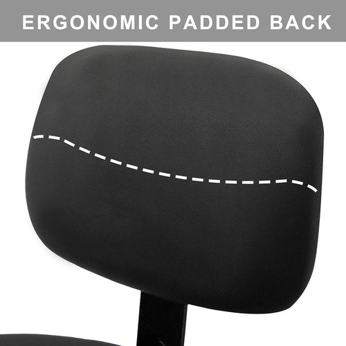 Heavy Duty Shop Stool | Ergonomic Backrest, Lockable Wheels & Adjustable Height, 350lbs Capacity (Black, 26"-31")