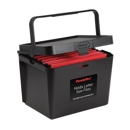 Pendaflex Portable File Box, Letter Size, Black, 14"" x 10.5" x 10.75"