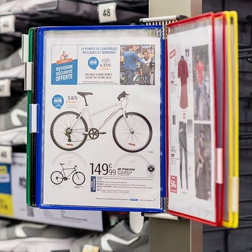 Tarifold DJOIS Wall Mount Reference System ? 10 Double-Sided Display Pockets ? Letter Size ? Steel Wire Frame ? Adjustable Tabs ? Made in France - Assorted (W291)