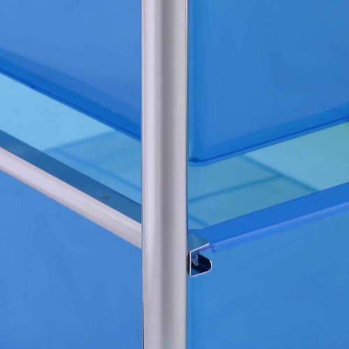 Giantex Rolling Storage Cart w/ 4 Drawers 2 Shelves Metal Rack Shelf Home Office School Beauty Salon Utility Organizer Cart with Wheels (Blue & Green)