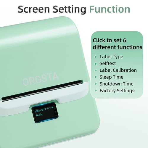 ORGSTA Label Maker Machine with Tape, T003 Thermal Label Maker, 3.15 Inch Bluetooth Label Printer Compatible with Phone & PC, Sticker Printer Barcode Thermal Maker for Small Business, Home, School
