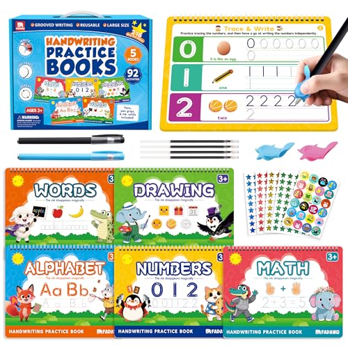 Kids Handwriting Practice Books with Disappearing Ink & Stickers - Learning & Writing Set