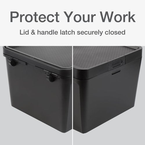 Pendaflex Portable File Box, Letter Size, Black, 14"" x 10.5" x 10.75"