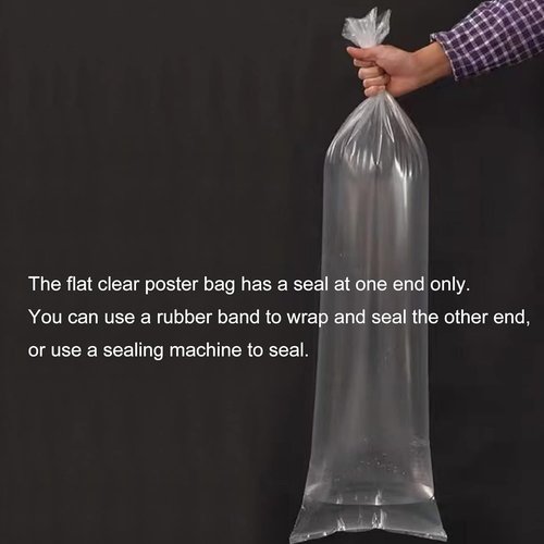 Flat Open Poster Sleeves by [Brand Name] - 28 Inch Long, 2 Mil Clear Waterproof Bags (50-Pack)