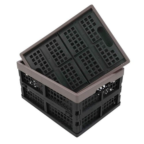 Nicesh 2-Pack Plastic Collapsible Storage Crate, 15 L Folding Storage Crate