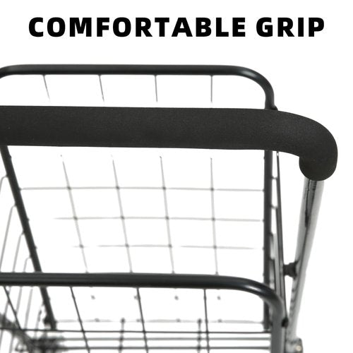 Ultra-Light Foldable Shopping Cart - 18.5 Gallon Grocery Cart with Wheels, 360¡ã Swivel Front Wheels and Tool-Less Rear Wheels Installation for Shopping, Grocery, Laundry, Luggage