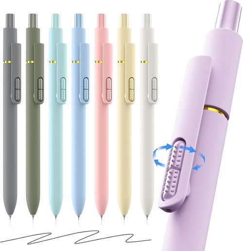 Skiennix 8Pcs Gel Pens - 0.5mm Fine Point Black Ink for Smooth, Quick-Drying Writing | Ideal for School & Office