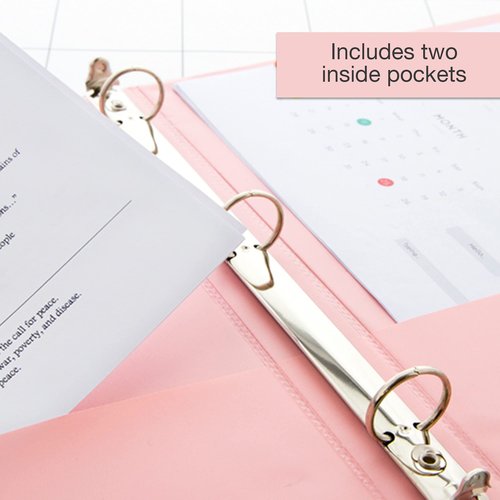 BAZIC Products 3 Ring Binder 1" Economy View Binders Organizer - Pastel Color, Round Ring, Hold 175 Sheets Paper, for School Office Home, 24-Count
