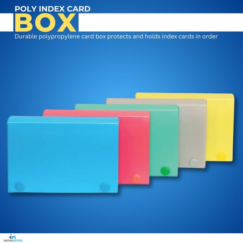 1InTheOffice Index Card Case, 3" x 5" Index Card Holder, Assorted Colors (4 Pack)