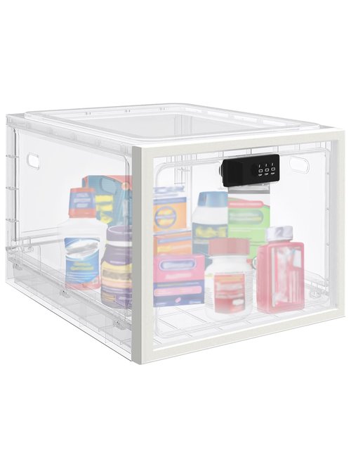 Large Medicine Lock Box for Safe Medication, Lockable Storage Box for Fridge/Snacks Food, Phone Lock Boxes with Combination Code for Home/Dorms/Office Storage Lockers