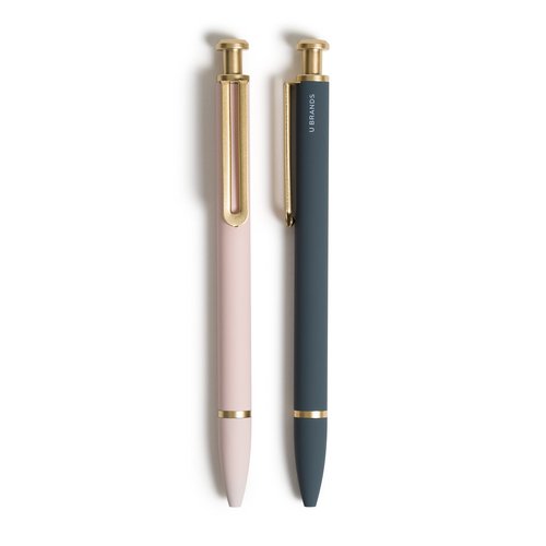 U Brands Soft Touch Midnight Monterey Ballpoint Pens, 1 mm, 4 Count (5136E06-24) & Monterey Soft Touch Ballpoint Pens, Office Supplies, Midnight Black and Blush, Medium Point, 0.7mm, 2 Count