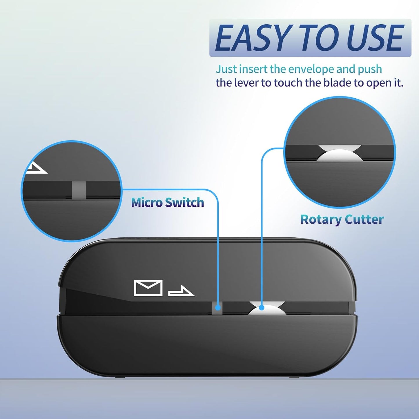Skiennix Rechargeable Electric Letter Opener - Automatic Envelope Slitter for Effortless Mail Handling