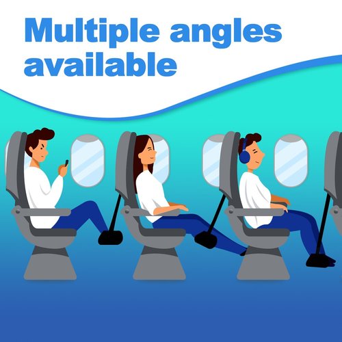 Adjustable Airplane Foot Rest Hammock for Airplane Seats, with Thickened Memory Cotton & Support Plates - Leg Relief (1 Pack)