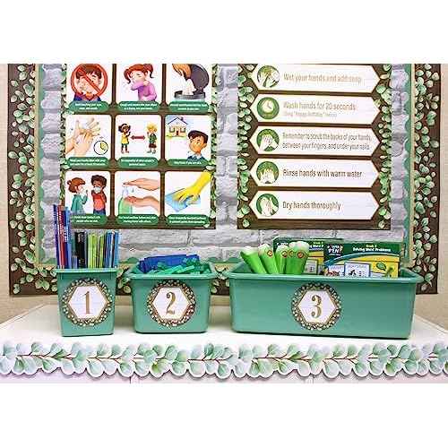 Teacher Created Resources Eucalyptus Green Plastic Book Bin 6-Pack (TCR2088686)