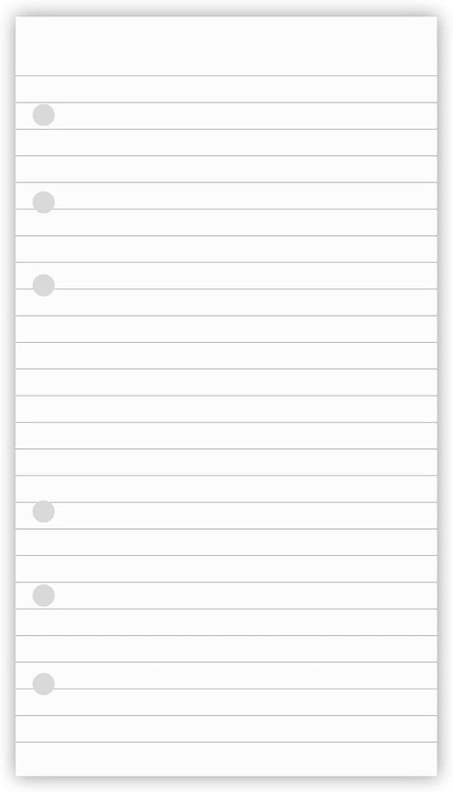 Filofax A6 Lined Paper - 200 Sheets of 100gsm Ruled Pages, 6-Hole Punched, 3.75 x 6.75 Inch