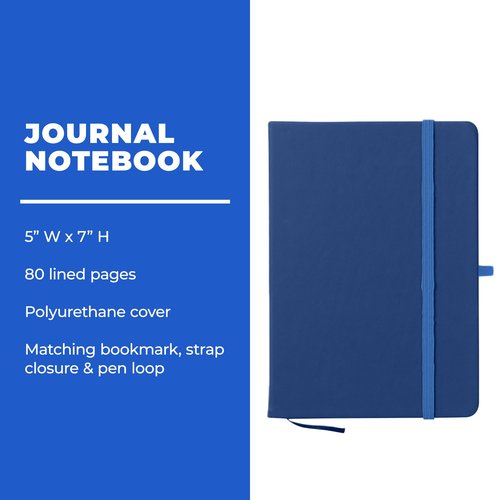Gifts by Design Set of 10 Journal Notebooks for Women & Men – 80 Pages, Blue – Composition Notebook for Journaling, Writing, Work, Travel, College – Make Custom Designs for Events & Promotions