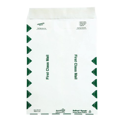 Survivor R1470 Tyvek USPS First Class Mailer, 9 x 12, White (Box of 100)