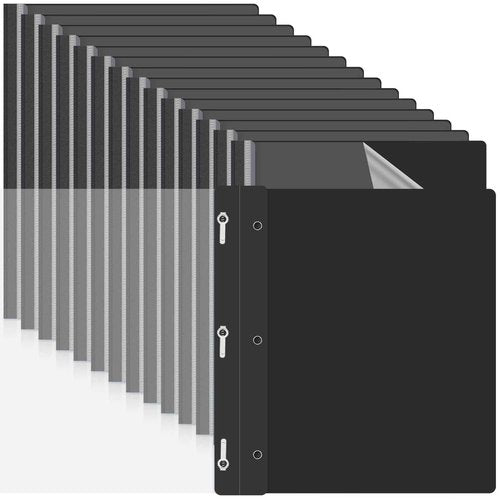 Teling 150 Pcs Plastic Report Covers with 3 Prong Clear Front Resume Folder Business Report Covers Bulk Presentation Folders Clear Front Report Folders for Documents, School, Office(Black)