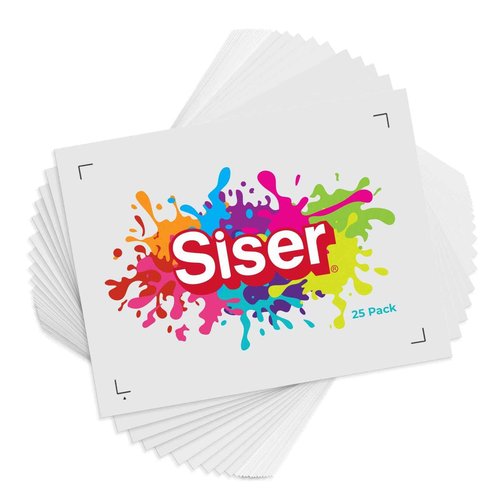 SISER EasyColor DTV 8.4'' x 11'' Sheets - Inkjet Printer Compatible Heat Transfer Vinyl (25 Sheets)