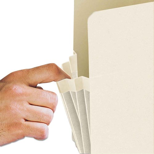 Smead End Tab File Pocket, Reinforced Straight-Cut Tab, 1-3/4" Expansion, Manila Gusset, Legal Size, Manila, 25 per Box (76114)