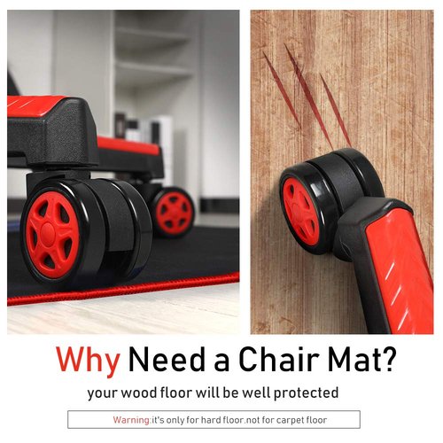 GTRACING Gaming Chair Mat for Hardwood Floor 47 x 39 inch Office Computer Gaming Desk Chair Mat for Hard Floor Red,Small Size
