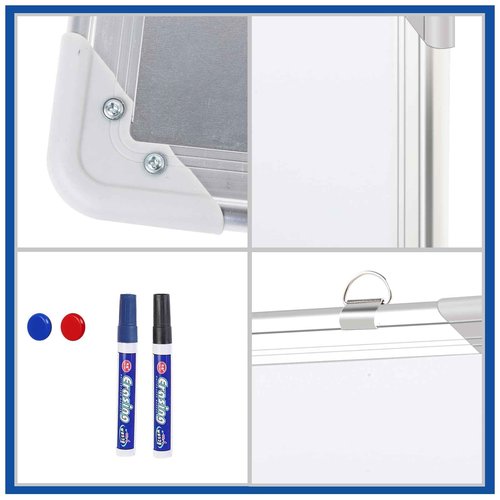 Message White Board 24" x 16"(60cm x 40cm) Small Dry Erase Calendar for Wall Portable with Drawing Teaching Memo Handwriting