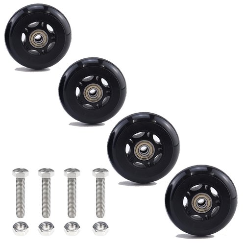 3" x 1" 4Pcs Chair Caster Wheels 3 Inch PU Caster Wheels Just Wheel, 1 inch Width, 75mm Plate Casters, Roller Wheel with Bearing Office Chair Wheels Storage Cart Rolling Cart