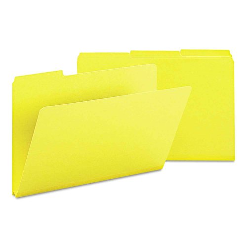 Smead Pressboard File Folder, 1/3-Cut Tab, 1" Expansion, Legal Size, Yellow, 25 per Box (22562)