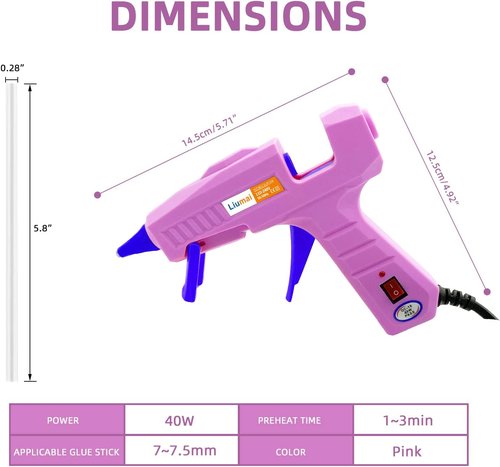 Liumai Hot Glue Gun Kit - Mini Craft Glue Gun with 30 Glue Sticks & Carry Case for DIY Projects