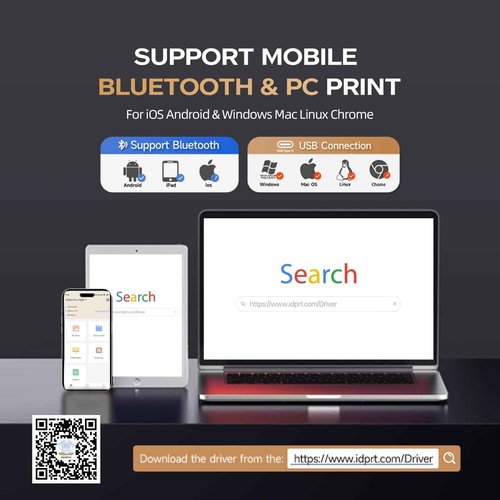 iDPRT Portable-Printer Wireless for Travel,300DPI Inkless Thermal Small Printers for Home Use,Office,Vehicles,Mobile Bluetooth Printer Supports 8.5" x 11" US Letter,for Smartphone & PC,Black