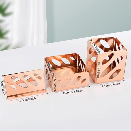 Eagle Desk Organizer 3 in 1 Set, Inlcudes Memo Holder, Pencil Holder and Business Card Holder, Rose Gold