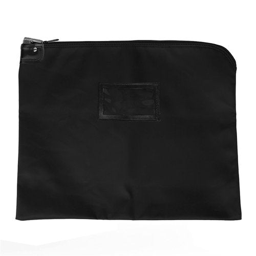 BankSupplies HIPAA Locking Courier Bags | Black | 19W x 15H | Durable Laminated Nylon Fabric | Metal Pop Up Lock | for Money, Coins, Currency, Checks & Documents