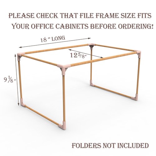 MATUTINAL Hanging File Folder Frame, Wooden DIY File Cabinet Rails for Hanging Files, Letter Size, 18” Long x 12.6” Wide x 9.13" Height (Dark Khaki)