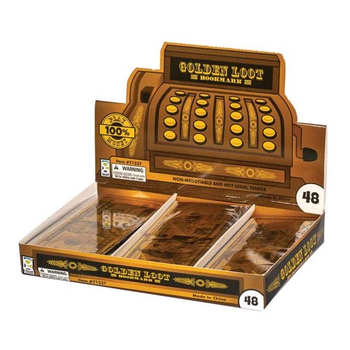 Raymond Geddes Golden Loot Bookmarks (Pack of 48) - Pretend Play Money