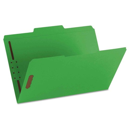 Smead Fastener File Folder, 2 Fasteners, Reinforced 1/3-Cut Tab, Legal Size, Green, 50 per Box (17140) (Pack of 1)