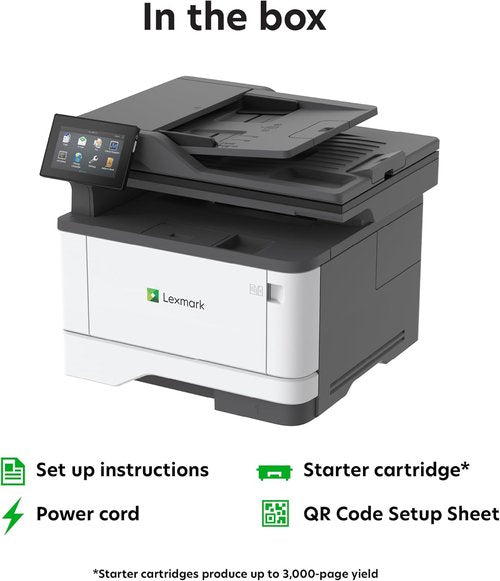 Lexmark MX432adwe Monochrome Laser Printer - Fast 42 ppm Print Speed | Integrated Duplex, 800-8,000 Pages Monthly