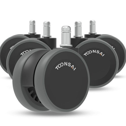 3 Inch Office Chair Wheels Replacement Rubber-Like Caster Wheel Set of 5 - Dual Wheel Heavy Duty 660LB, Quiet Smooth Rolling for Hardwood Floors & Carpet (Not for 1KEA Chairs)