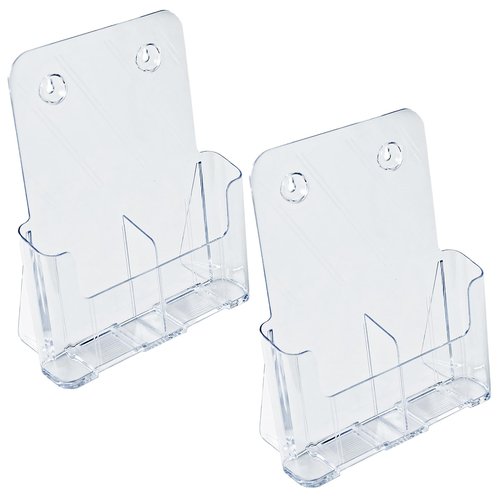 Azar Displays 252386 Trifold 2 Pocket, Side by Side Brochure Holder, 2-Pack