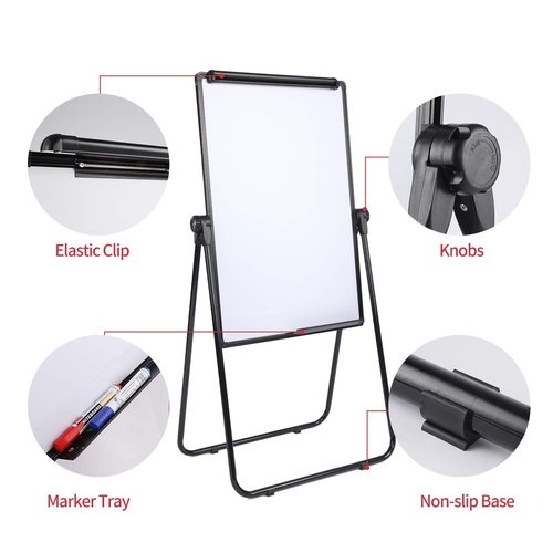 Dry Erase Board with Stand, Double Sided Magnetic Whiteboard, 24 x 36 Portable Height Adjustable White Board with Aluminium Frame