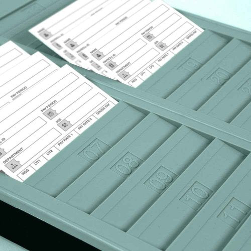 uPunch Time Card Rack, 24 Pockets, Gray