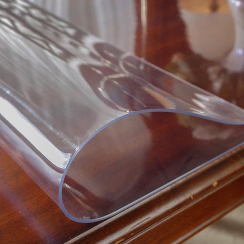 OstepDecor Clear Table Cover Protector 40 x 90 Inch, 2mm Thick Plastic Table Cover, Table Protector for Dining Room Table, Waterproof & Wipe Clean Desk Mat Pad for Kitchen Wood Tabletop