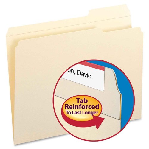 Smead File Folder, Reinforced 1/3-Cut Tab, Right Position, Letter Size, Manila, 100 per Box (10337)