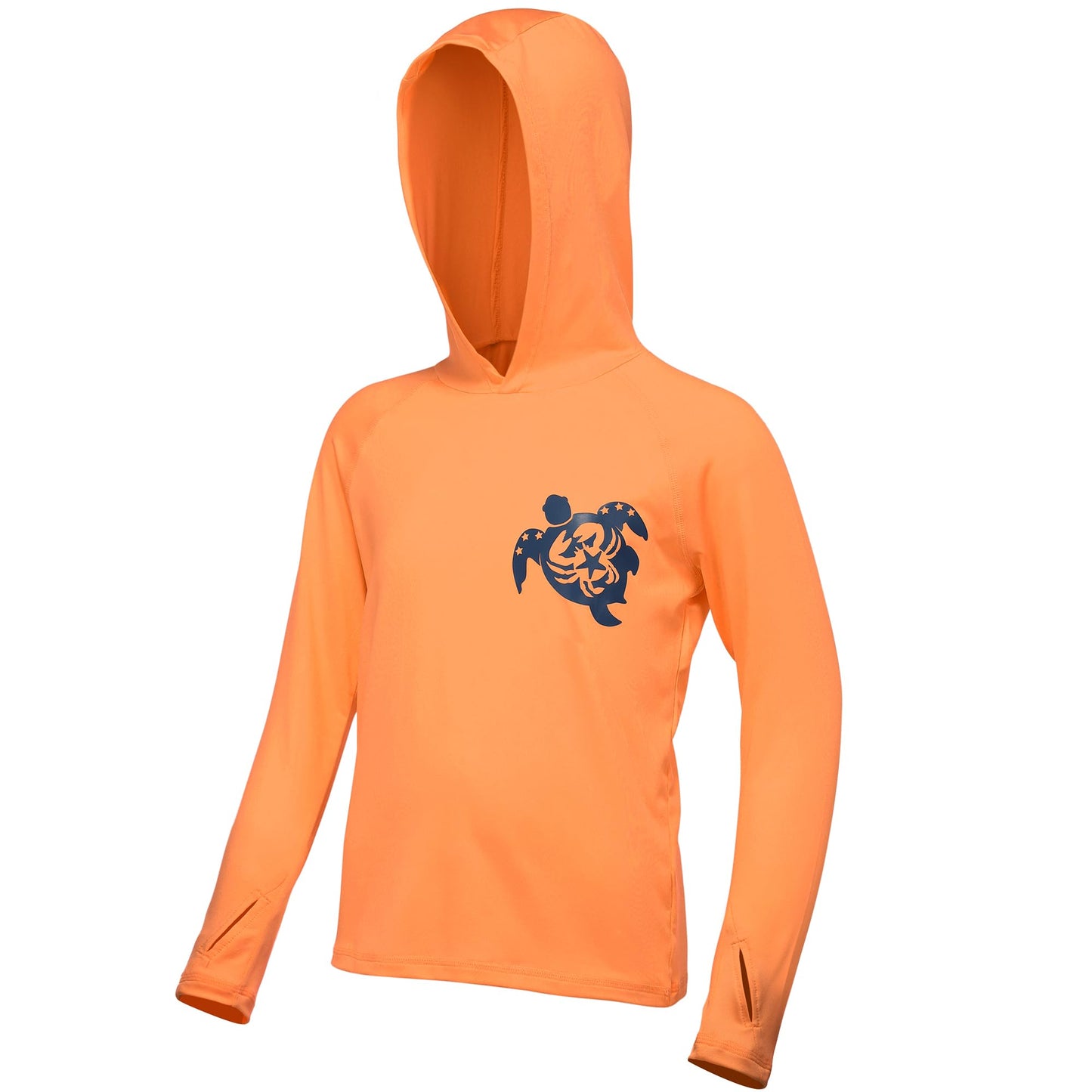 DRONIRING Boys Rash Guard Swim Hoodie, UPF 50+ UV Sun Protection Long Sleeve Fishing Shirt, Kids Youth SPF Water Shirts