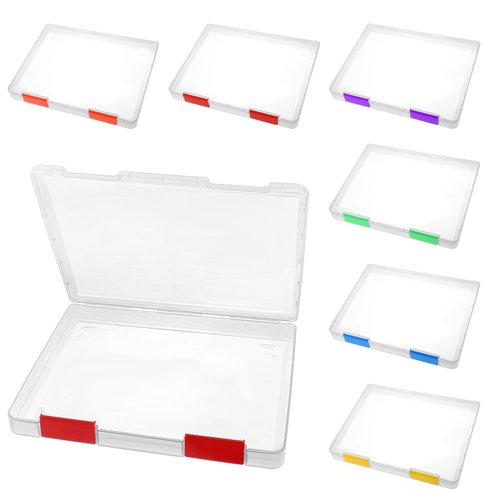 cobee 6 Pack Plastic A4 File Box, Clear Scrapbook Paper Storage Magazine Protectors for Collectors A4 File Box US Letter Organizers Holder Office Document Holder Plastic Board Game Storage