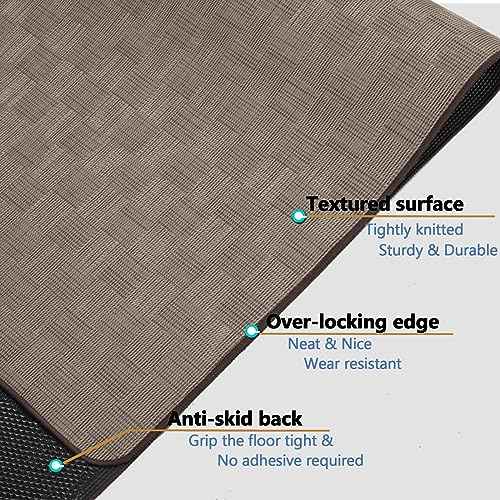 Chair Mat for Hardwood & Tile Floor, 36" x 48" Heavy Duty Office Chair Mat for Rolling Chairs, Anti Slip, Non-Curve, Floor Protector for Home Office, Brown Square