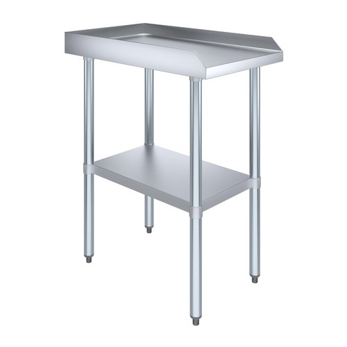 AmGood Commercial Work Table with Backsplash and Sidesplashes | Height: 35" | Stainless Steel Prep Table for Kitchen, Restaurant, Garage, Laundry | NSF (18" Long x 30" Deep)