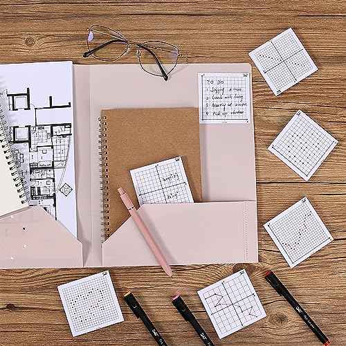 Mr. Pen- Graph Paper Sticky Notes, 6 Pads, 3x3 Inch, Graph Sticky Notes