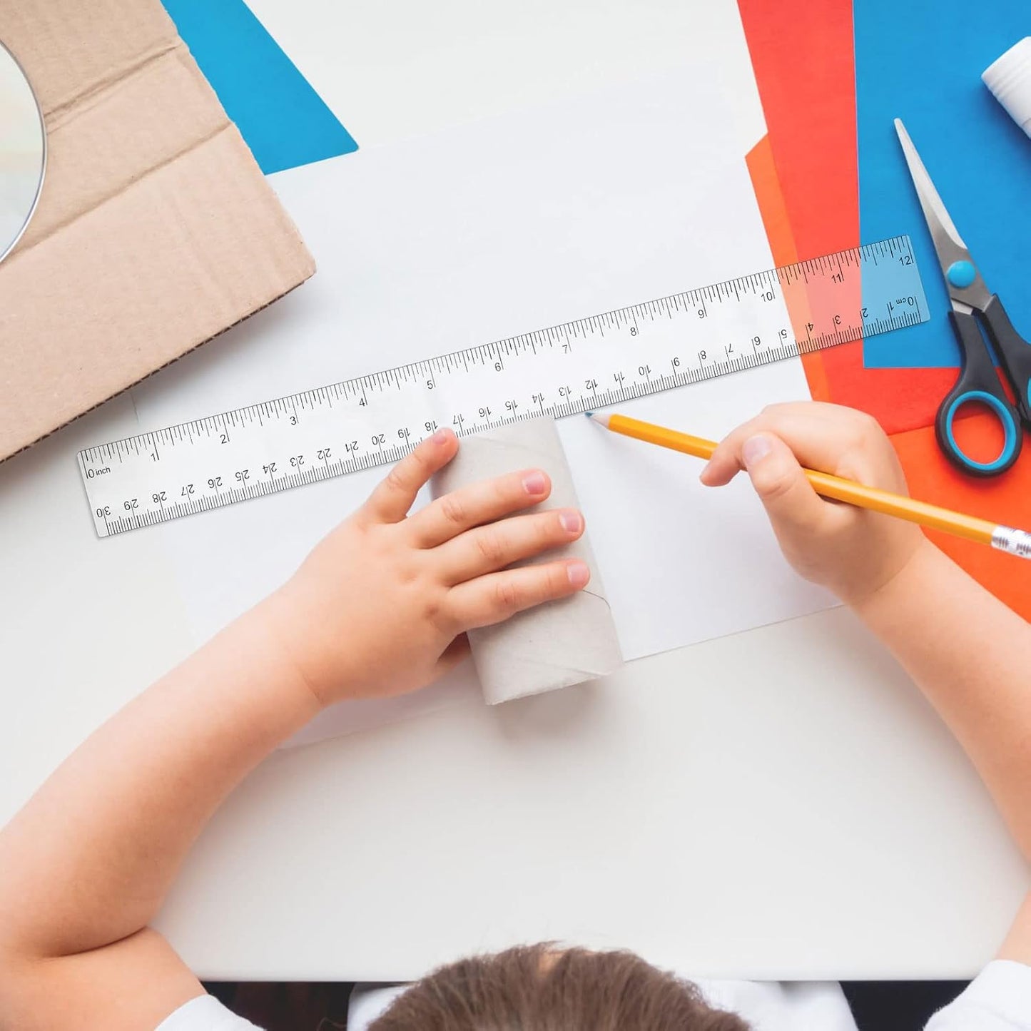 Zonon 200 Pcs Clear Plastic Rulers - 12 Inch Flexible Measuring Tools for School & Office Supplies
